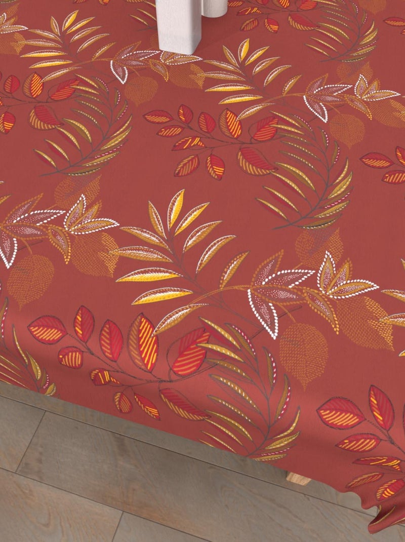 Nappe imprimée anti-tâches FLORES, par Soleil d'Ocre Rouge brique - Kiabi