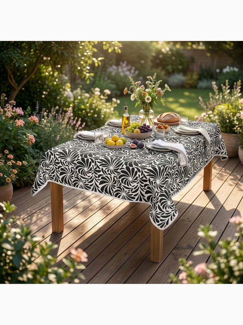 Nappe imprimée anti-tâches HARMONIA, par Soleil d'Ocre Ecru - Kiabi