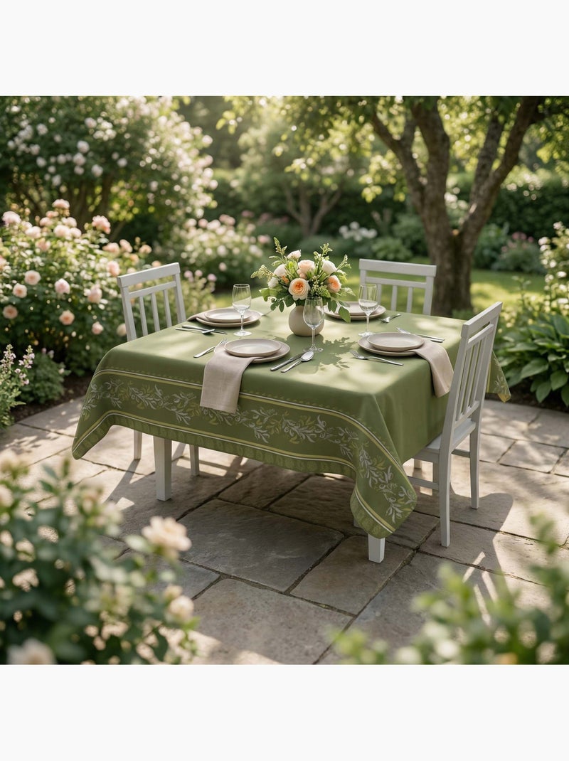 Nappe imprimée anti-tâches LUBERON, par Soleil d'Ocre Vert - Kiabi
