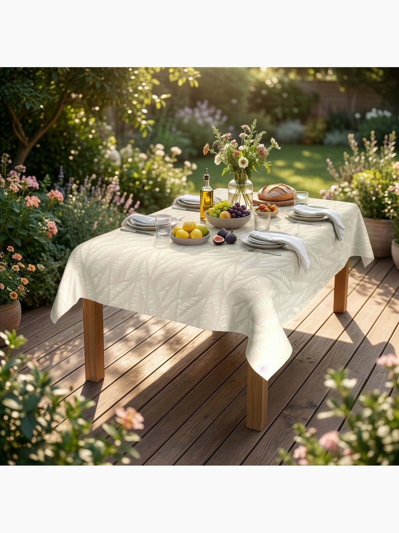 Nappe imprimée anti-tâches LUMINIS, par Soleil d'Ocre Ecru - Kiabi