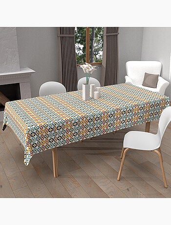 Nappe imprimée anti-tâches OURANOS, par Soleil d'Ocre