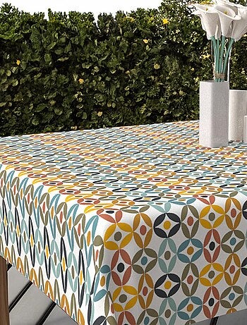 Nappe imprimée anti-tâches OURANOS, par Soleil d'Ocre