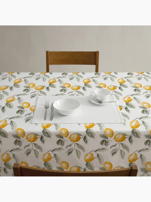 Nappe imprimée anti-taches style méditerranéen, motif citrons - Gamusi - Kiabi Nappe imprimée anti-taches style méditerranéen, motif citrons - Gamusi - Kiabi