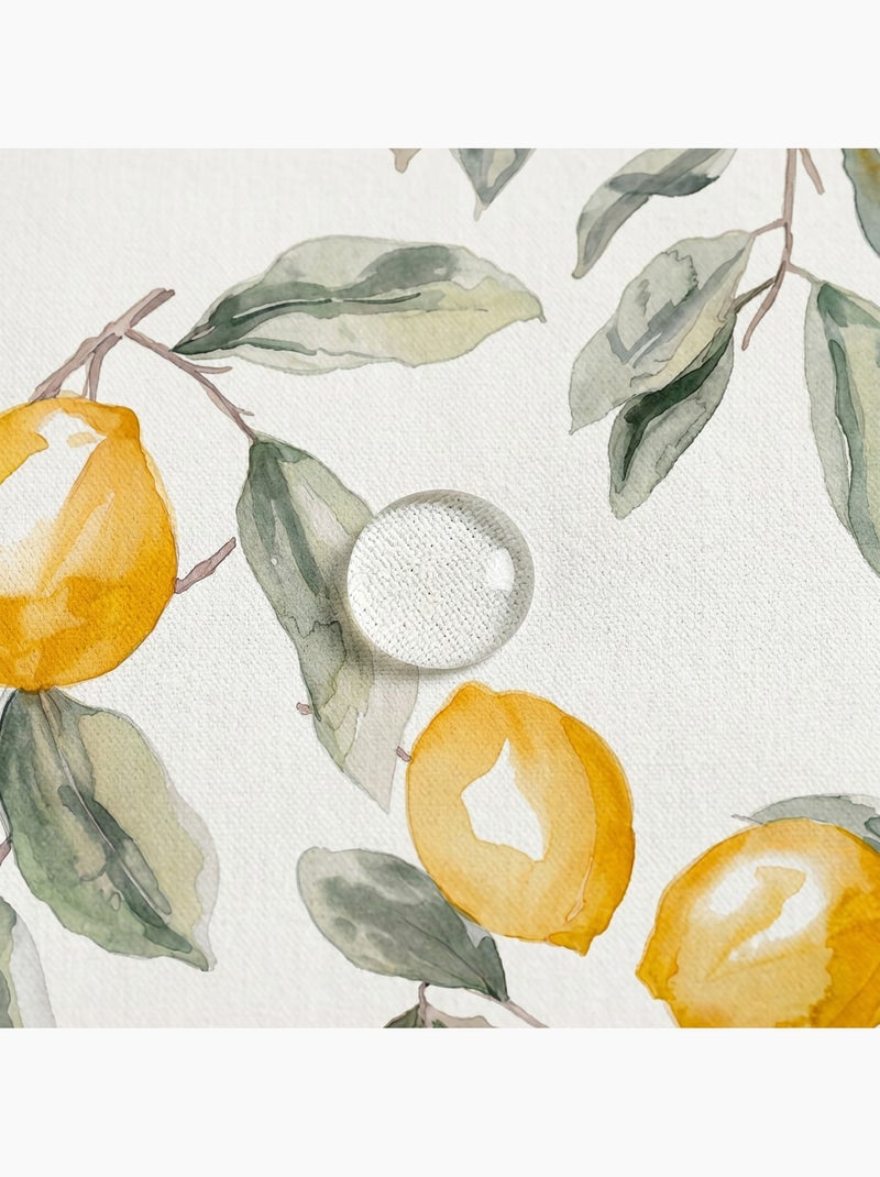 Nappe imprimée anti-taches style méditerranéen, motif citrons - Gamusi Vert/Jaune - Kiabi