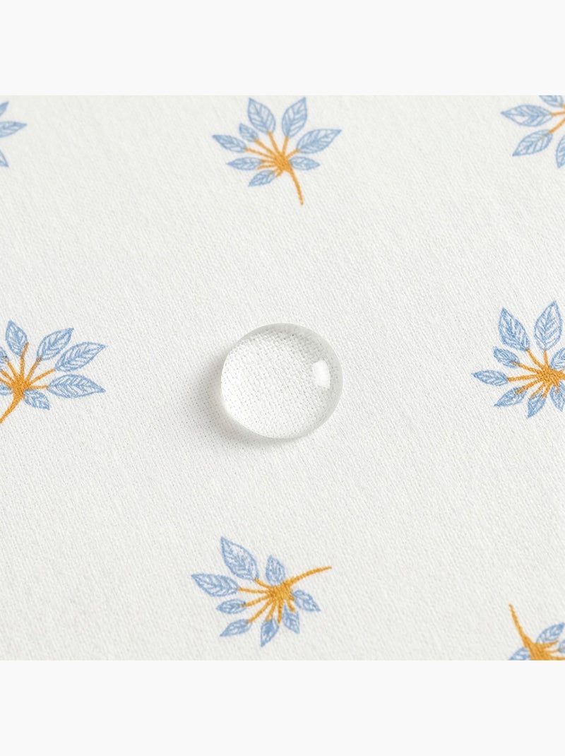 Nappe imprimée anti-taches style méditerranéen, motif floral - Gamusi Blanc - Kiabi