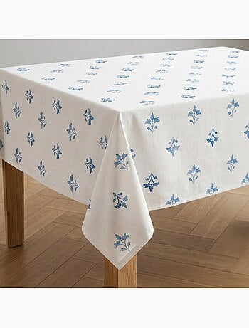 Nappe imprimée anti-taches style méditerranéen, motif floral - Gamusi