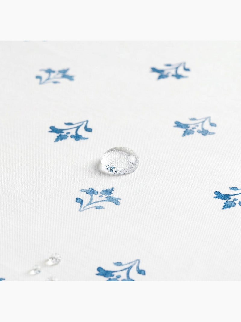Nappe imprimée anti-taches style méditerranéen, motif floral - Gamusi Bleu - Kiabi
