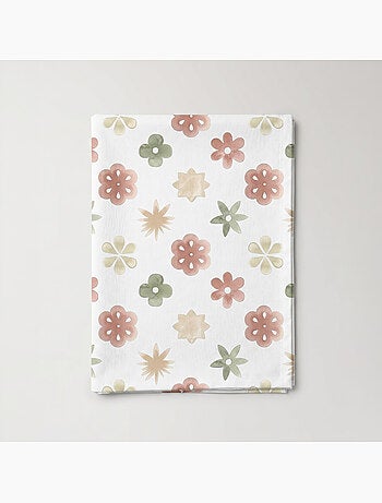 Nappe imprimée anti-taches style méditerranéen, motif floral - Gamusi