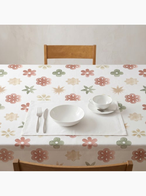 Nappe imprimée anti-taches style méditerranéen, motif floral - Gamusi - Kiabi Nappe imprimée anti-taches style méditerranéen, motif floral - Gamusi - Kiabi