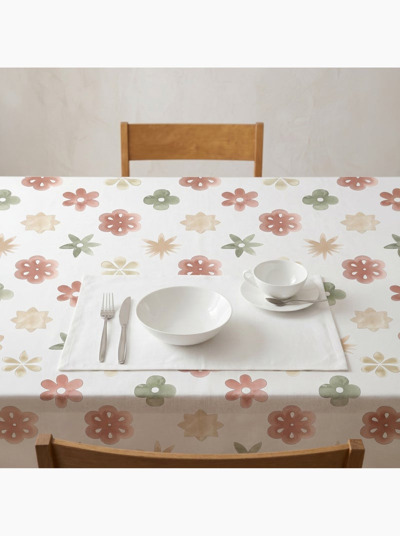 Nappe imprimée anti-taches style méditerranéen, motif floral - Gamusi Multicolore - Kiabi