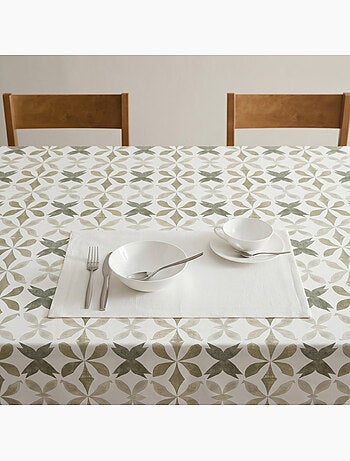 Nappe imprimée anti-taches style méditerranéen, motif géométrique - Gamusi