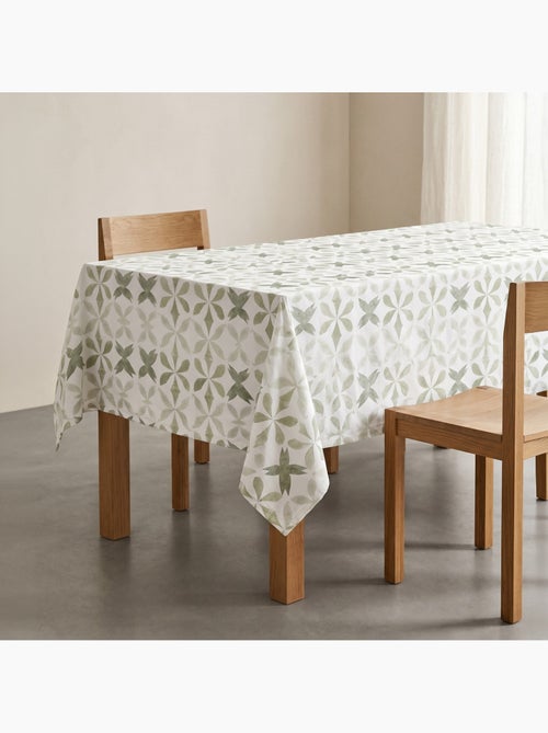 Nappe imprimée anti-taches style méditerranéen, motif géométrique - Gamusi - Kiabi Nappe imprimée anti-taches style méditerranéen, motif géométrique - Gamusi - Kiabi