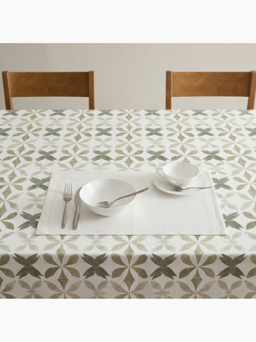 Nappe imprimée anti-taches style méditerranéen, motif géométrique - Gamusi - Kiabi Nappe imprimée anti-taches style méditerranéen, motif géométrique - Gamusi - Kiabi