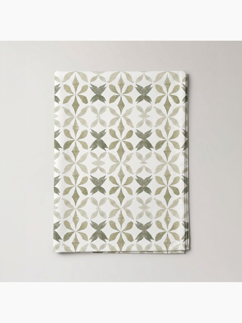 Nappe imprimée anti-taches style méditerranéen, motif géométrique - Gamusi Vert - Kiabi