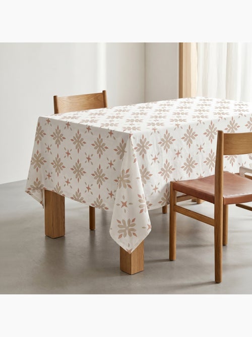 Nappe imprimée anti-taches style méditerranéen, motif géométrique floral - Gamusi - Kiabi Nappe imprimée anti-taches style méditerranéen, motif géométrique floral - Gamusi - Kiabi