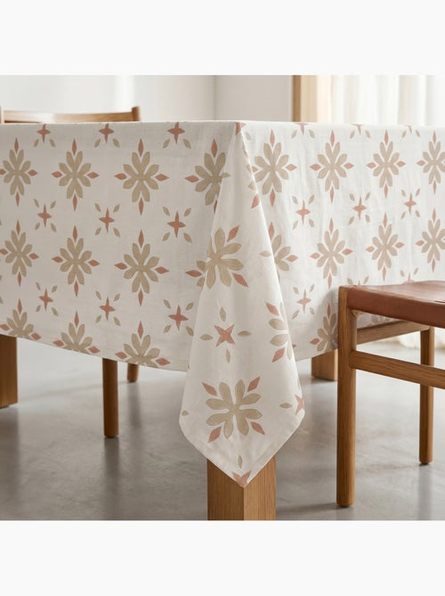 Nappe imprimée anti-taches style méditerranéen, motif géométrique floral - Gamusi - Kiabi Nappe imprimée anti-taches style méditerranéen, motif géométrique floral - Gamusi - Kiabi
