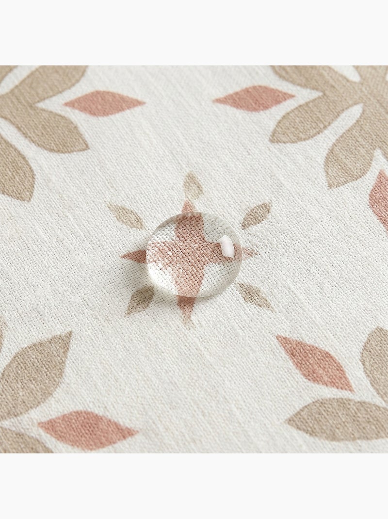 Nappe imprimée anti-taches style méditerranéen, motif géométrique floral - Gamusi Brique - Kiabi