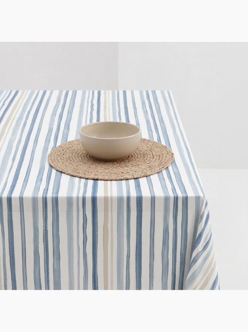 Nappe imprimée anti-taches style méditerranéen, motif rayé - Gamusi - Kiabi Nappe imprimée anti-taches style méditerranéen, motif rayé - Gamusi - Kiabi
