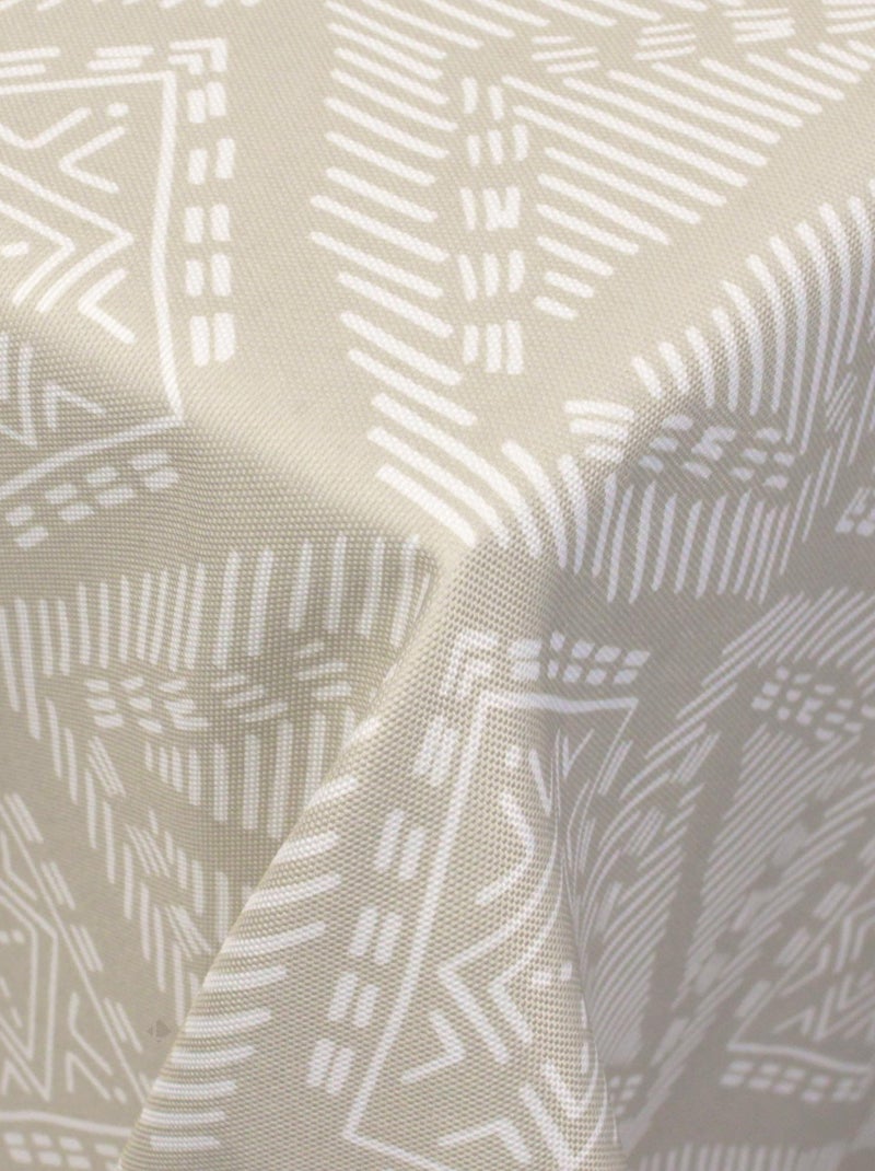 Nappe imprimée polyester BOHO Carré Beige grès - Kiabi