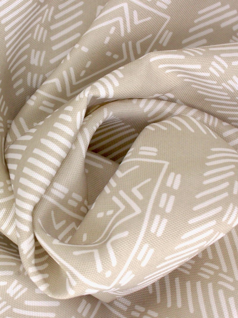 Nappe imprimée polyester BOHO Carré Beige grès - Kiabi
