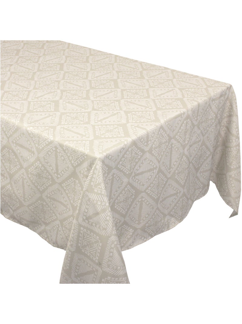 Nappe imprimée polyester BOHO Rectangulaire Beige grès - Kiabi