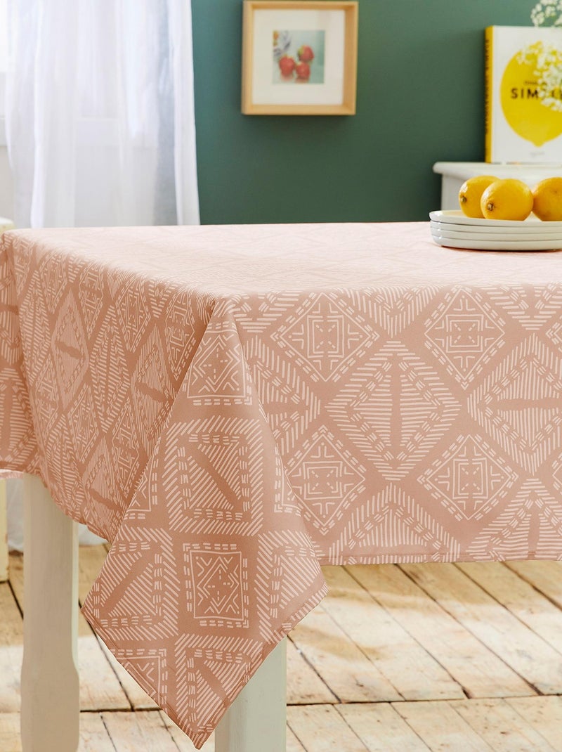 Nappe imprimée polyester BOHO Rectangulaire Rouge brique - Kiabi