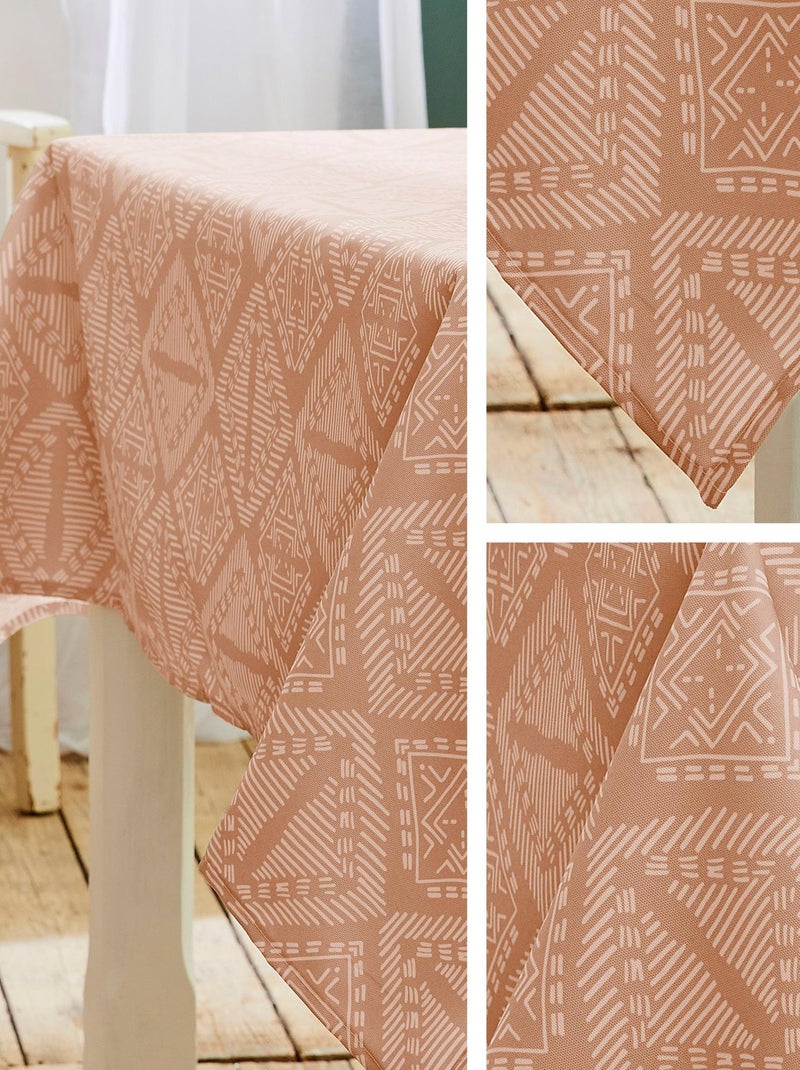 Nappe imprimée polyester BOHO Rectangulaire Rouge brique - Kiabi