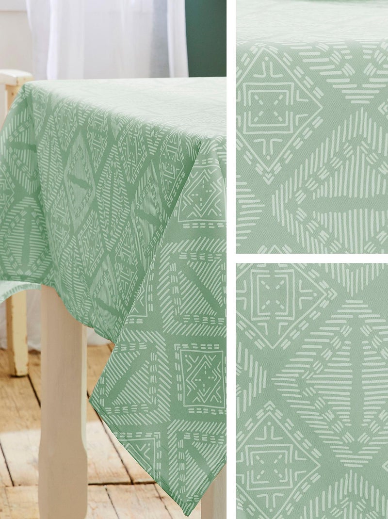 Nappe imprimée polyester BOHO Rectangulaire Vert clair - Kiabi