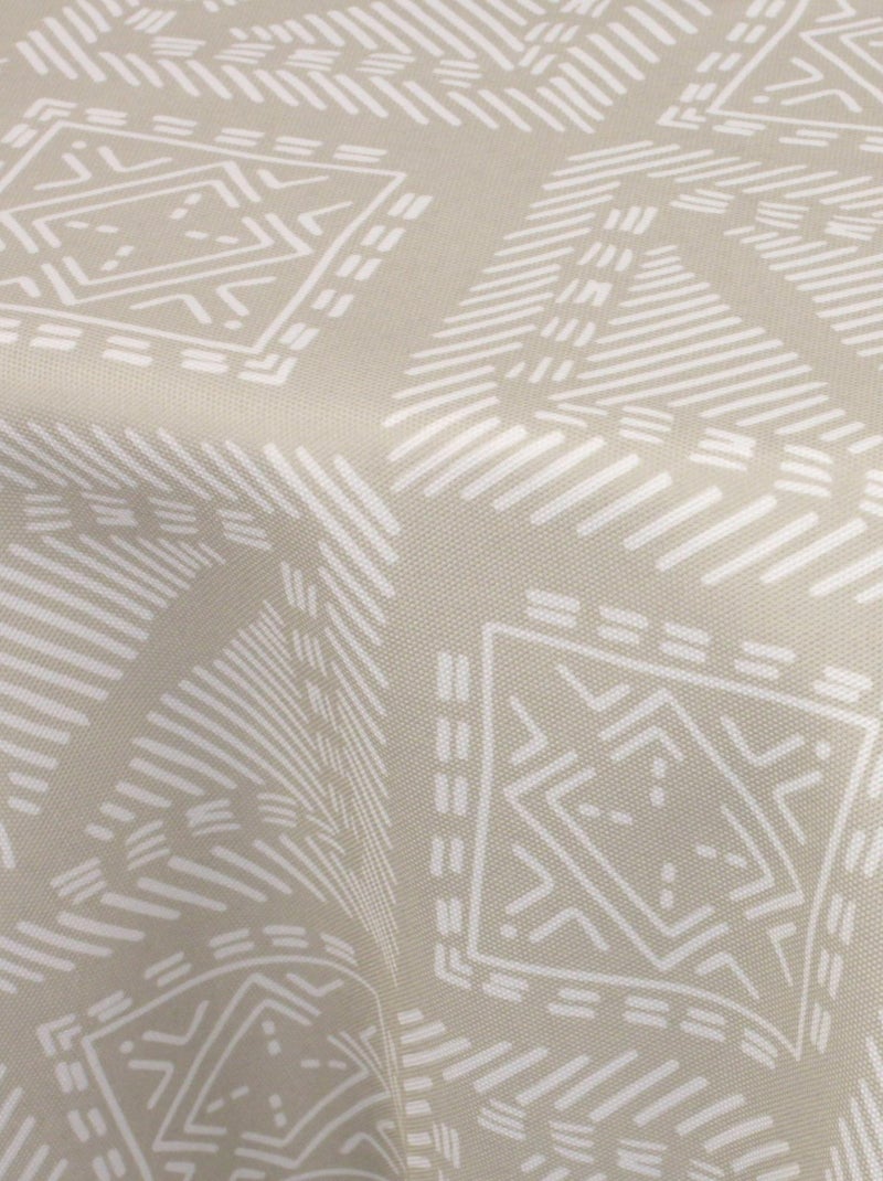 Nappe imprimée polyester BOHO Rond Beige grès - Kiabi