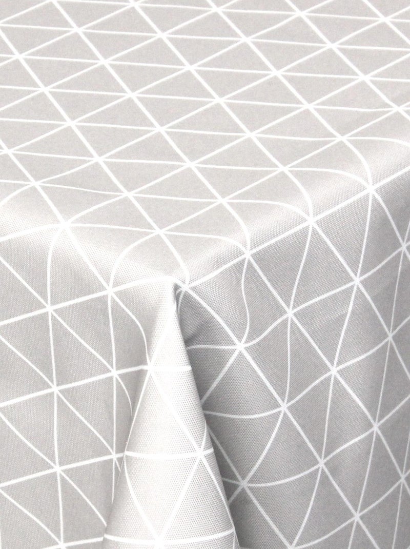 Nappe imprimée polyester PACO géométrique Carré Argent - Kiabi