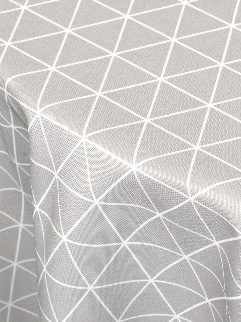 Nappe imprimée polyester PACO géométrique Ovale Argent - Kiabi