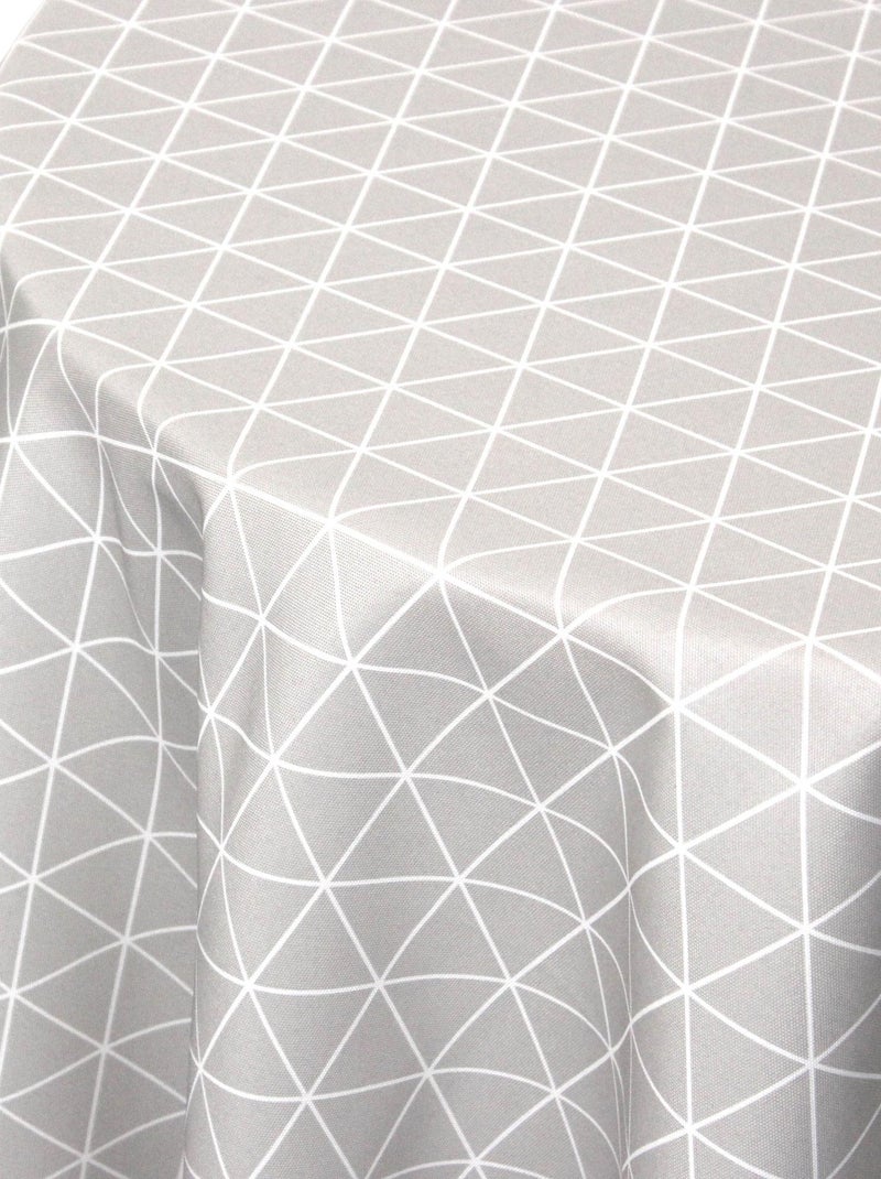 Nappe imprimée polyester PACO géométrique Ovale Argent - Kiabi