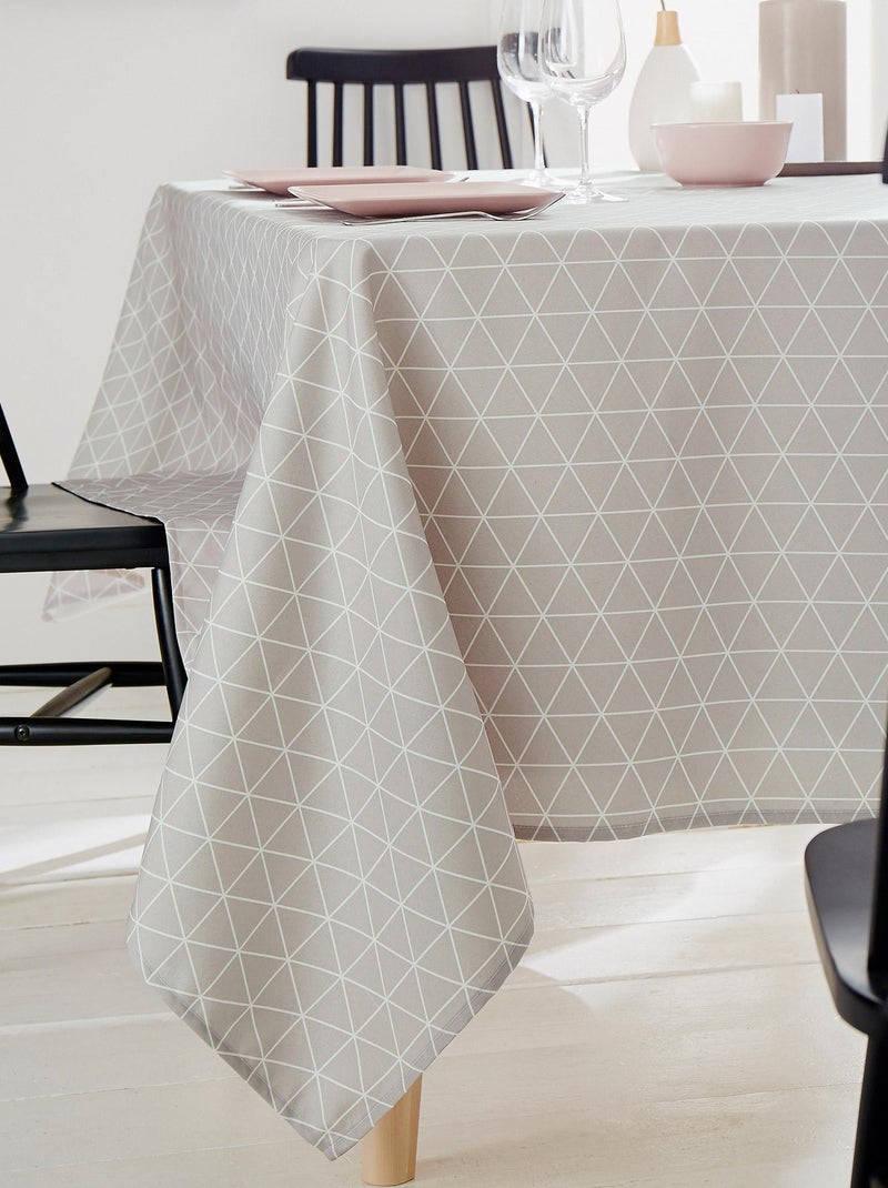 Nappe imprimée polyester PACO géométrique Rectangulaire Argent - Kiabi
