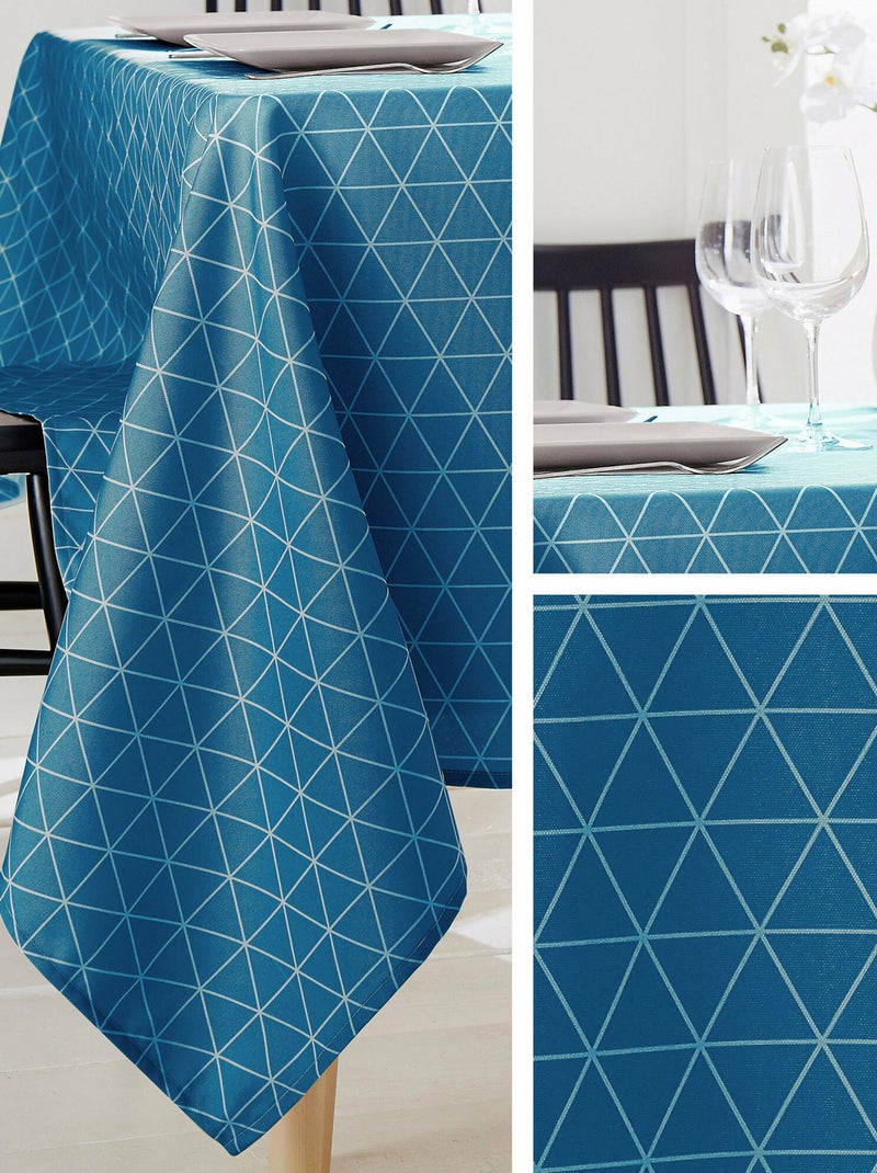 Nappe imprimée polyester PACO géométrique Rectangulaire Bleu céladon - Kiabi