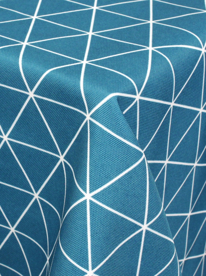 Nappe imprimée polyester PACO géométrique Rectangulaire Bleu céladon - Kiabi
