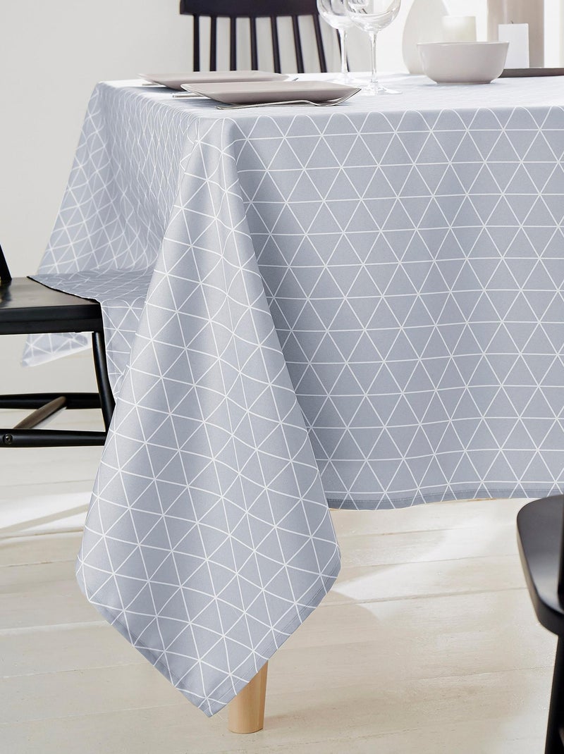 Nappe imprimée polyester PACO géométrique Rectangulaire Gris clair - Kiabi