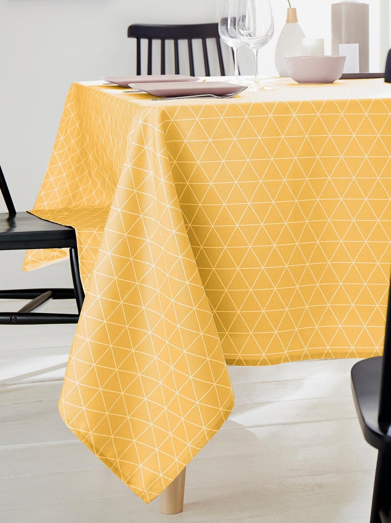 Nappe imprimée polyester PACO géométrique Rectangulaire Jaune pâle - Kiabi