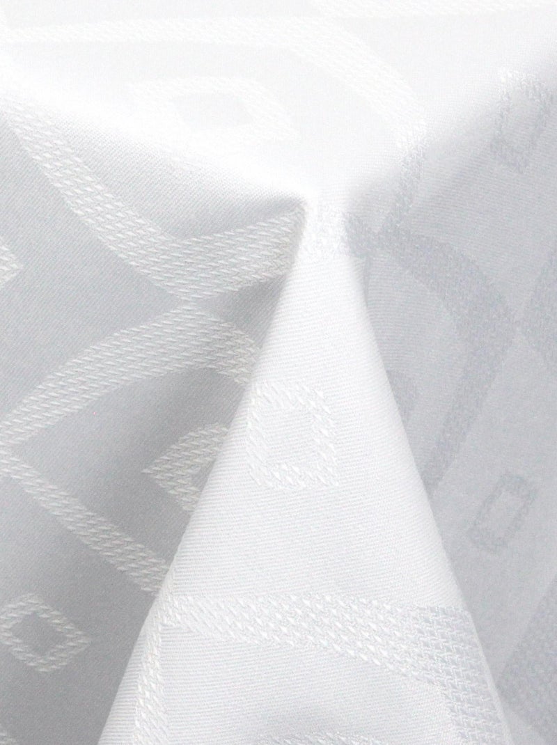 Nappe Jacquard BRUNCH Carré Blanc - Kiabi