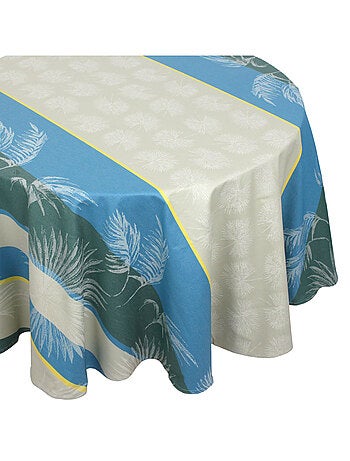Nappe Jacquard coton PALMIER + enduction acrylique Ovale