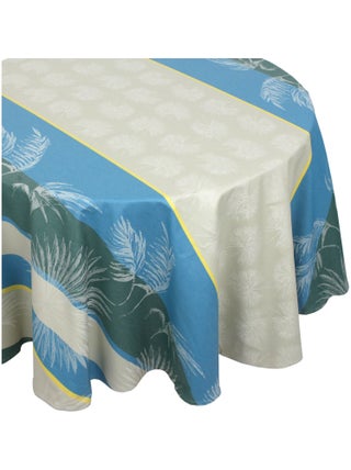 Nappe Jacquard coton PALMIER + enduction acrylique Ovale