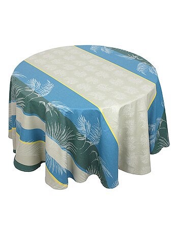 Nappe Jacquard coton PALMIER + enduction acrylique Rond