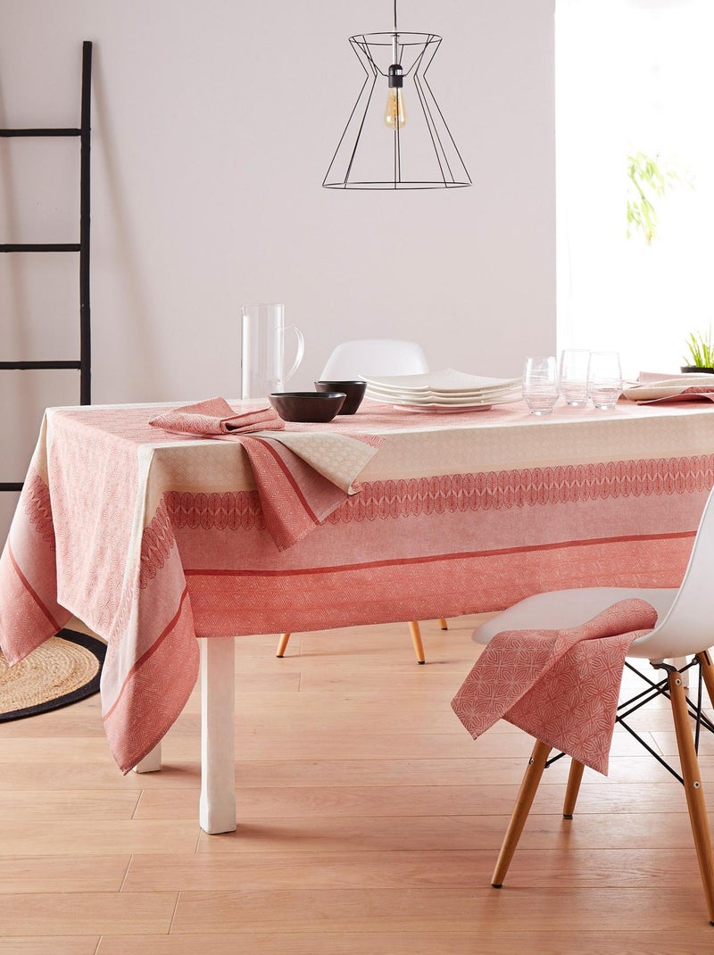 Nappe Jacquard enduction acrylique CHARLESTON Carré Rouge - Kiabi