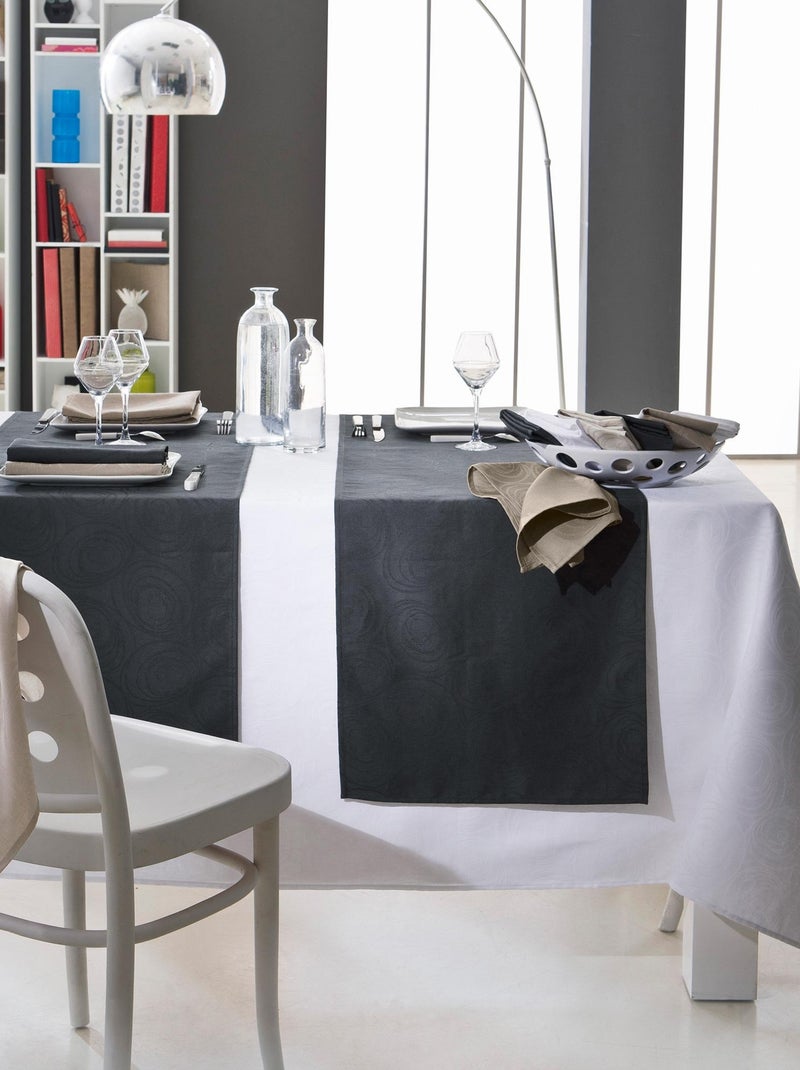 Nappe Jacquard SPIRALE Ovale Gris - Kiabi