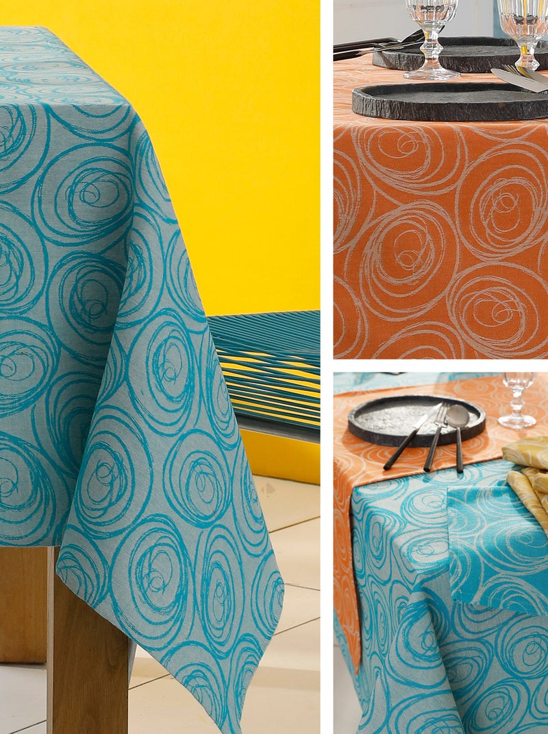 Nappe Jacquard SPIRALE Rectangulaire Jaune - Kiabi