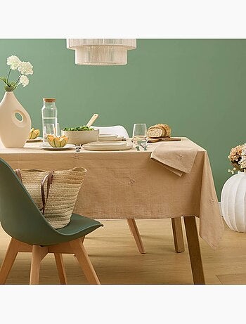Nappe en coton brodé joy