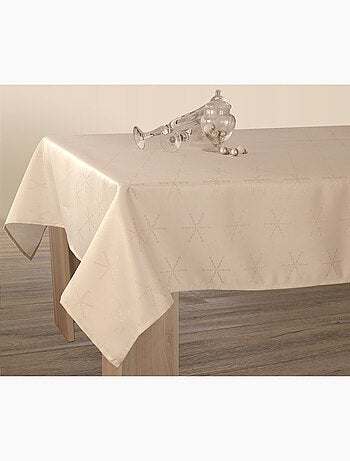 Nappe Lurex Entretien facile - Crème et Doré