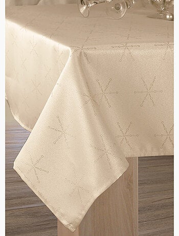 Nappe Lurex Entretien facile - Crème et Doré