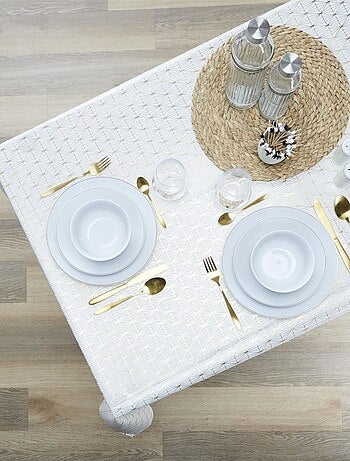 Nappe motif géométrique doré 140x250cm