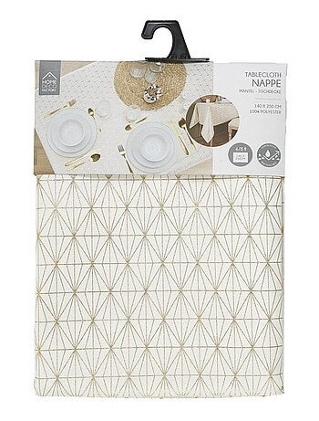 Nappe motif géométrique doré 140x250cm