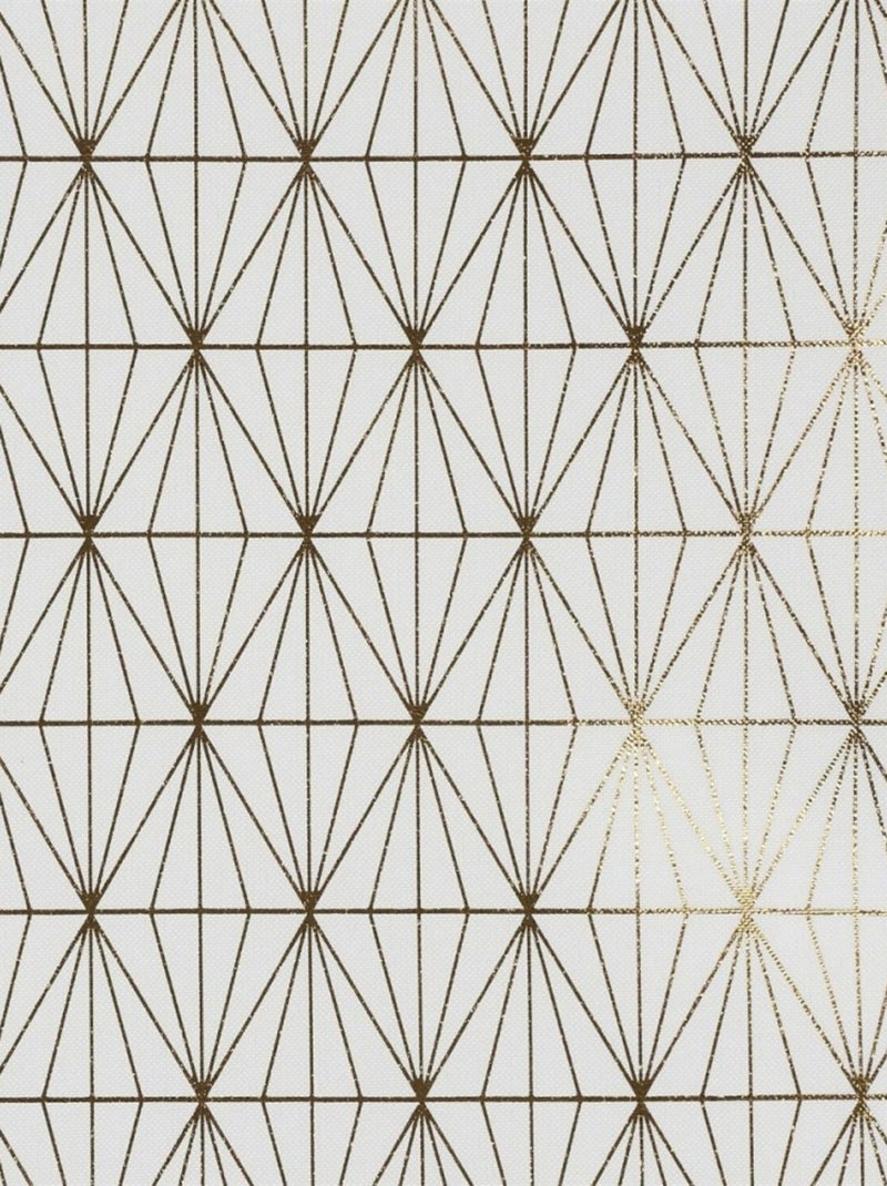 Nappe motif géométrique doré 140x250cm Blanc - Kiabi